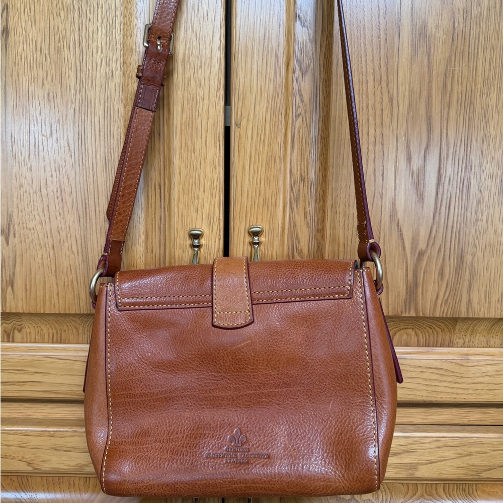 Dooney & Bourke Brown Leather Crossbody with Brass Hardware - Picture 2 of 6